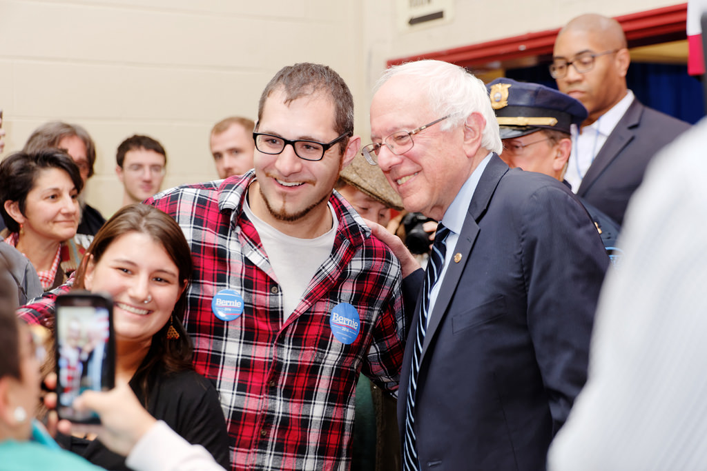 Senator of Vermont Bernie Sanders at Derry Town Hall photo